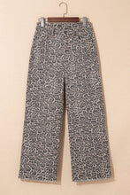 Load image into Gallery viewer, Leopard Frayed Edge Wide Leg High Waist Jeans