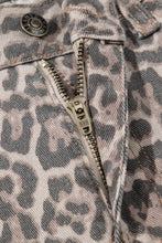 Load image into Gallery viewer, Leopard Frayed Edge Wide Leg High Waist Jeans