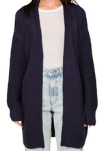 Load image into Gallery viewer, Navy Valentines Day Pink Heart Cardigan