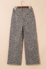 Load image into Gallery viewer, Leopard Frayed Edge Wide Leg High Waist Jeans