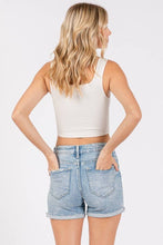 Load image into Gallery viewer, P1338R-LA HIGH RISE PATCHED SHORTS W/ CUFFED HEM