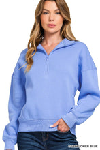Load image into Gallery viewer, Fleece High Neck Half Zip Sweatshirts
