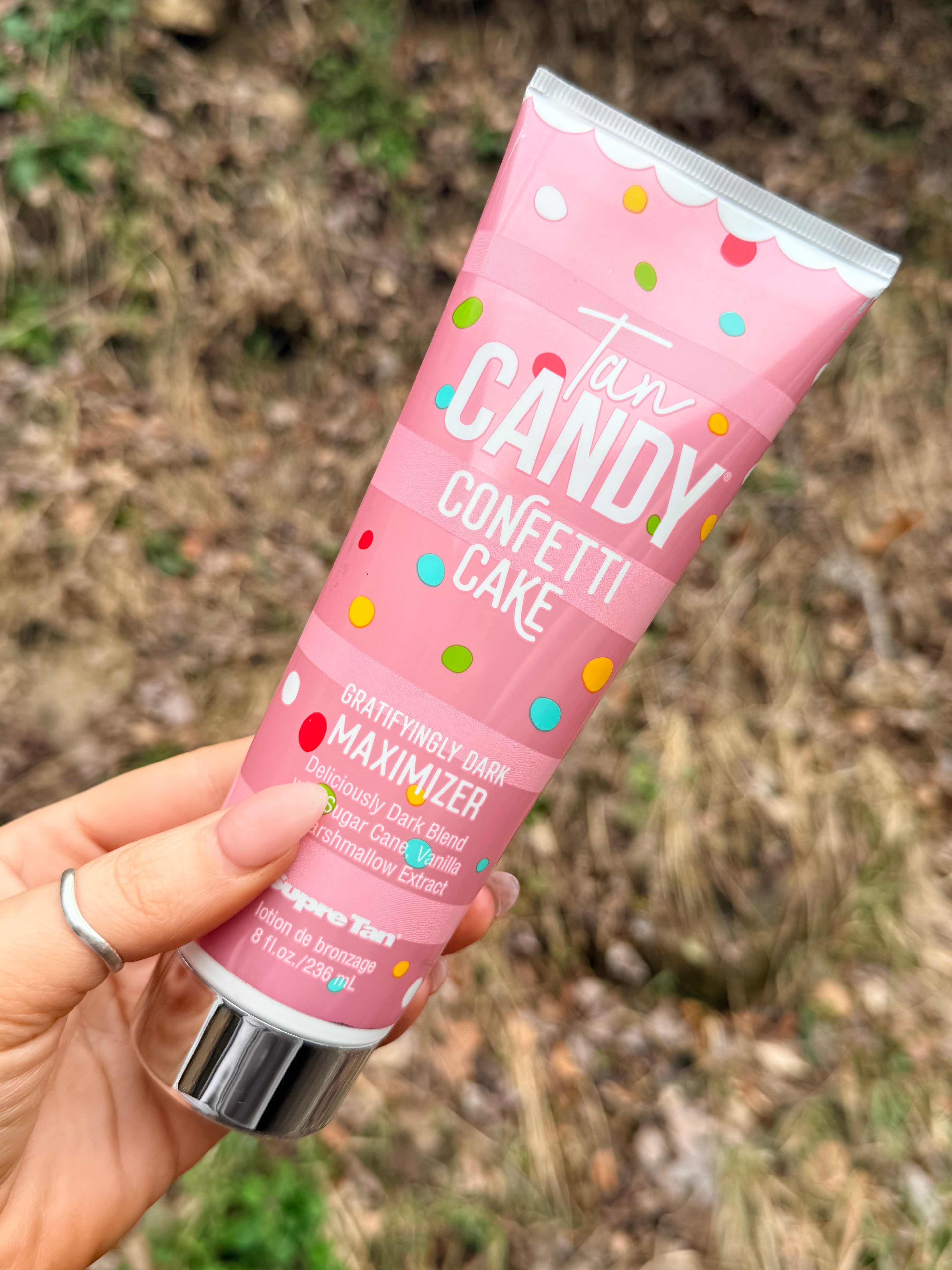 Tan Candy Confetti Cake