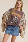 This Ain'T My First Rodeo Cowboy Graphic Kantha Top