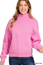 Load image into Gallery viewer, Fleece High Neck Half Zip Sweatshirts
