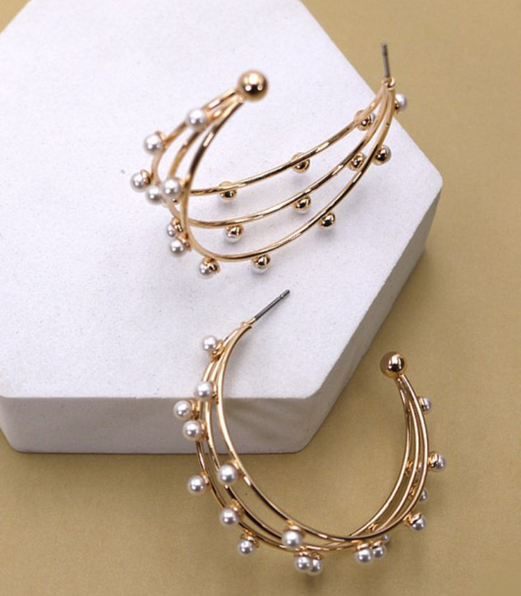 Pearl Hoop Earrings