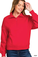 Load image into Gallery viewer, Fleece High Neck Half Zip Sweatshirts
