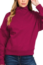 Load image into Gallery viewer, Fleece High Neck Half Zip Sweatshirts
