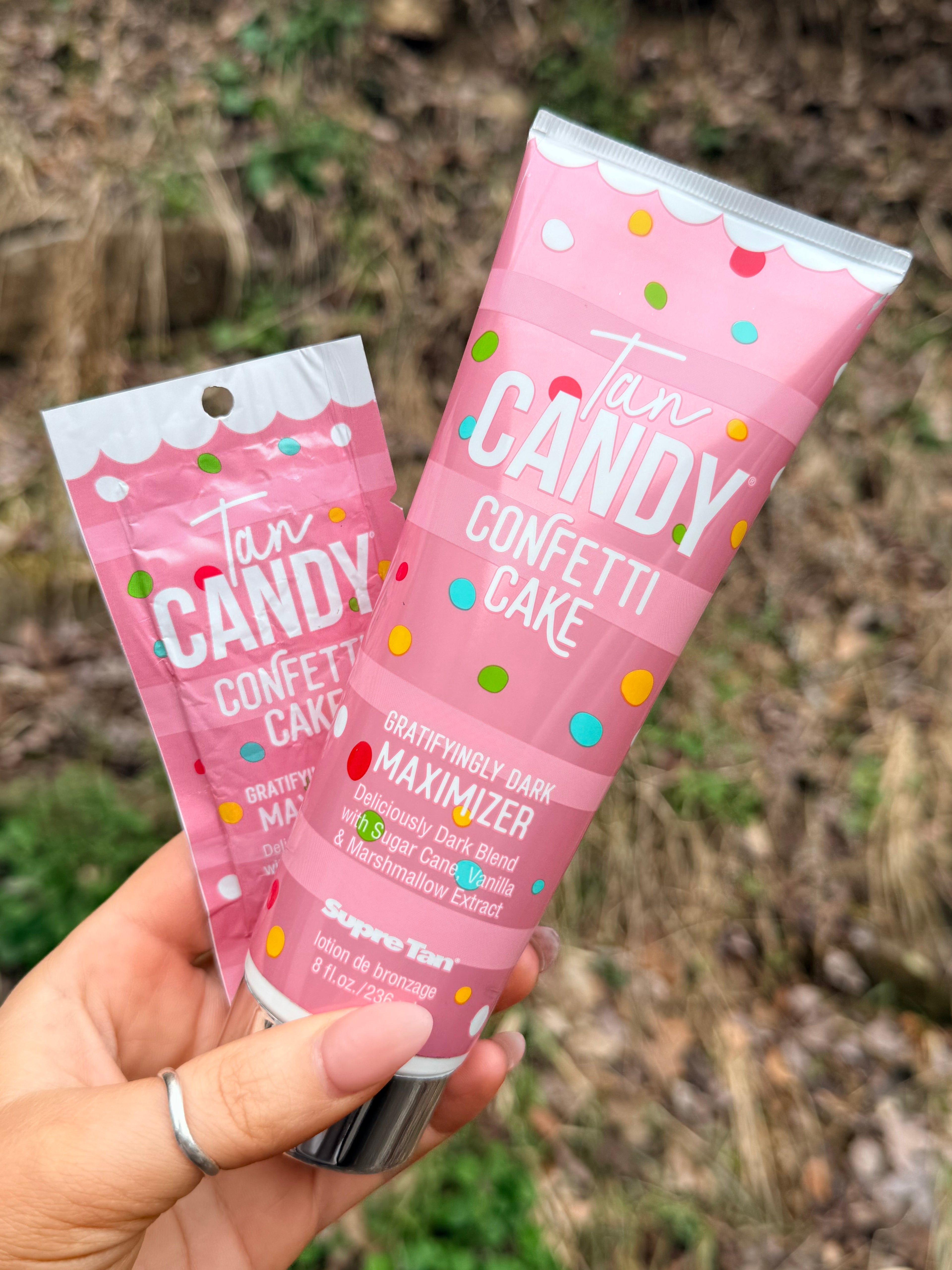 Tan Candy Confetti Cake