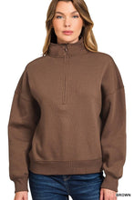 Load image into Gallery viewer, Fleece High Neck Half Zip Sweatshirts
