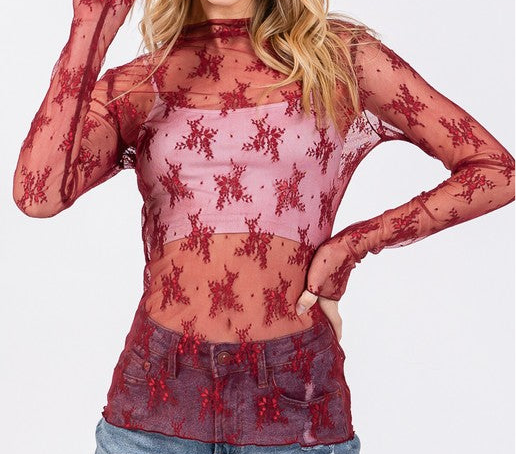Floral Lace Long Sleeve