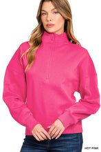 Load image into Gallery viewer, Fleece High Neck Half Zip Sweatshirts
