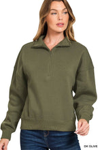 Load image into Gallery viewer, Fleece High Neck Half Zip Sweatshirts
