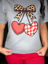 Load image into Gallery viewer, Leopard Bow Heart Cherries Tee
