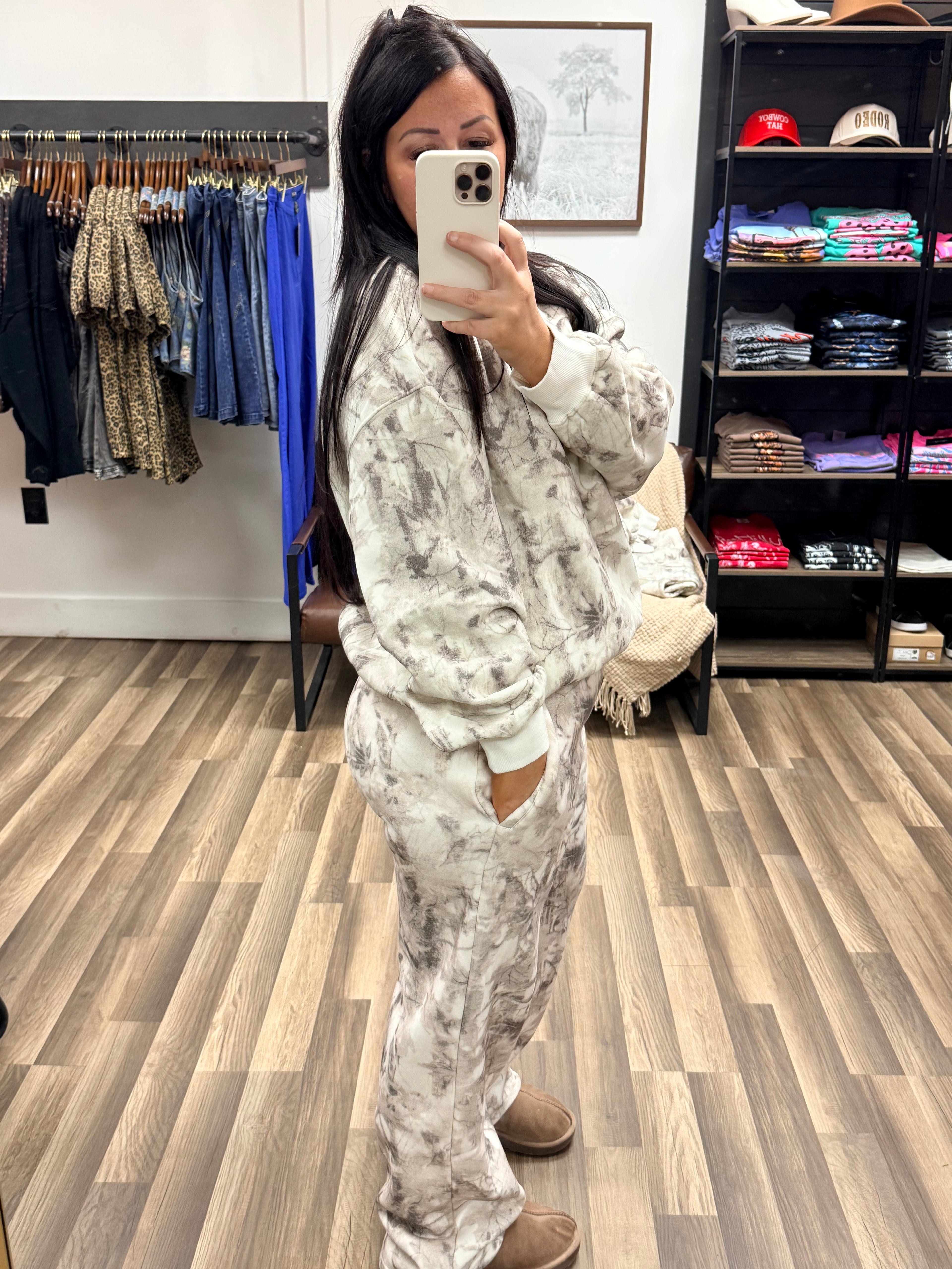 AVERY Light Woodland Camo Cloud Fleece Crew Neck Sweatshirt