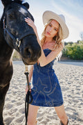 Cutout Denim Minidress