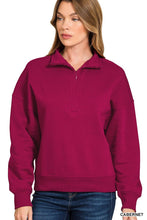 Load image into Gallery viewer, Fleece High Neck Half Zip Sweatshirts
