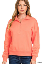 Load image into Gallery viewer, Fleece High Neck Half Zip Sweatshirts
