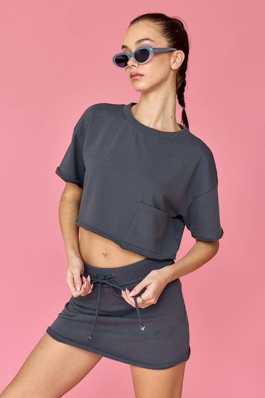 PT17902 - Nora Crop T-Shirt and Skort Set