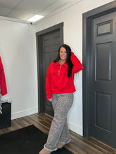 Load image into Gallery viewer, Leopard Frayed Edge Wide Leg High Waist Jeans
