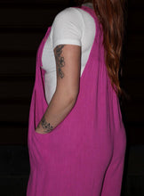 Load image into Gallery viewer, Magenta Wide Leg Overall Jumpsuit
