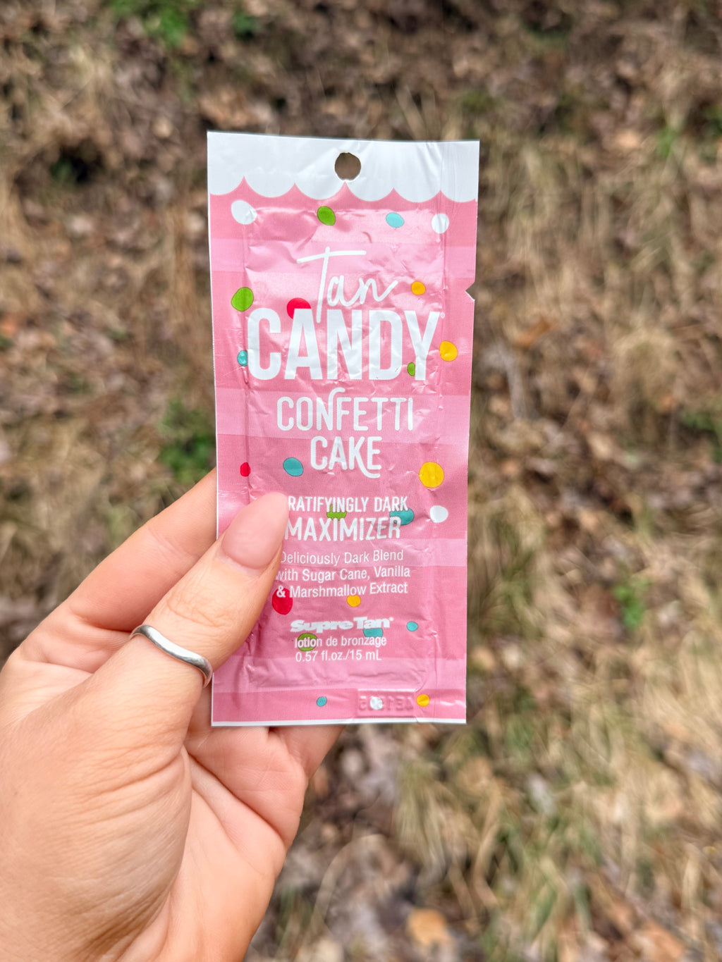 Tan Candy Confetti Cake