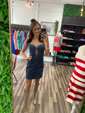 Cutout Denim Minidress