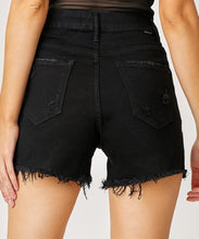 Load image into Gallery viewer, High Rise Black Rhinestone Shorts
