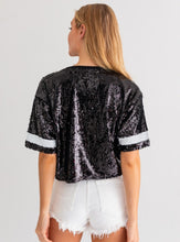 Load image into Gallery viewer, Game Day Cropped Sequin Top
