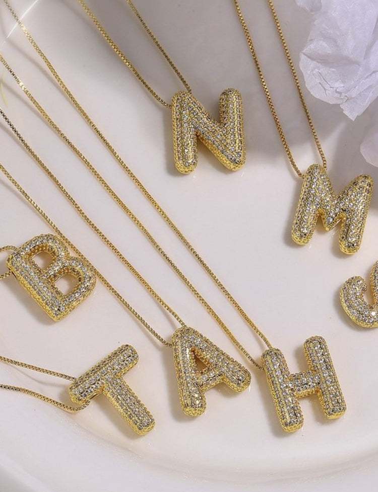 Bubble Ballon Initial Necklace