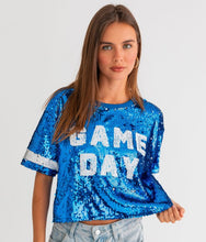 Load image into Gallery viewer, Game Day Cropped Sequin Top
