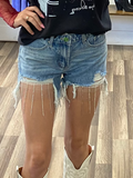 Diamond Drip Denim Shorts
