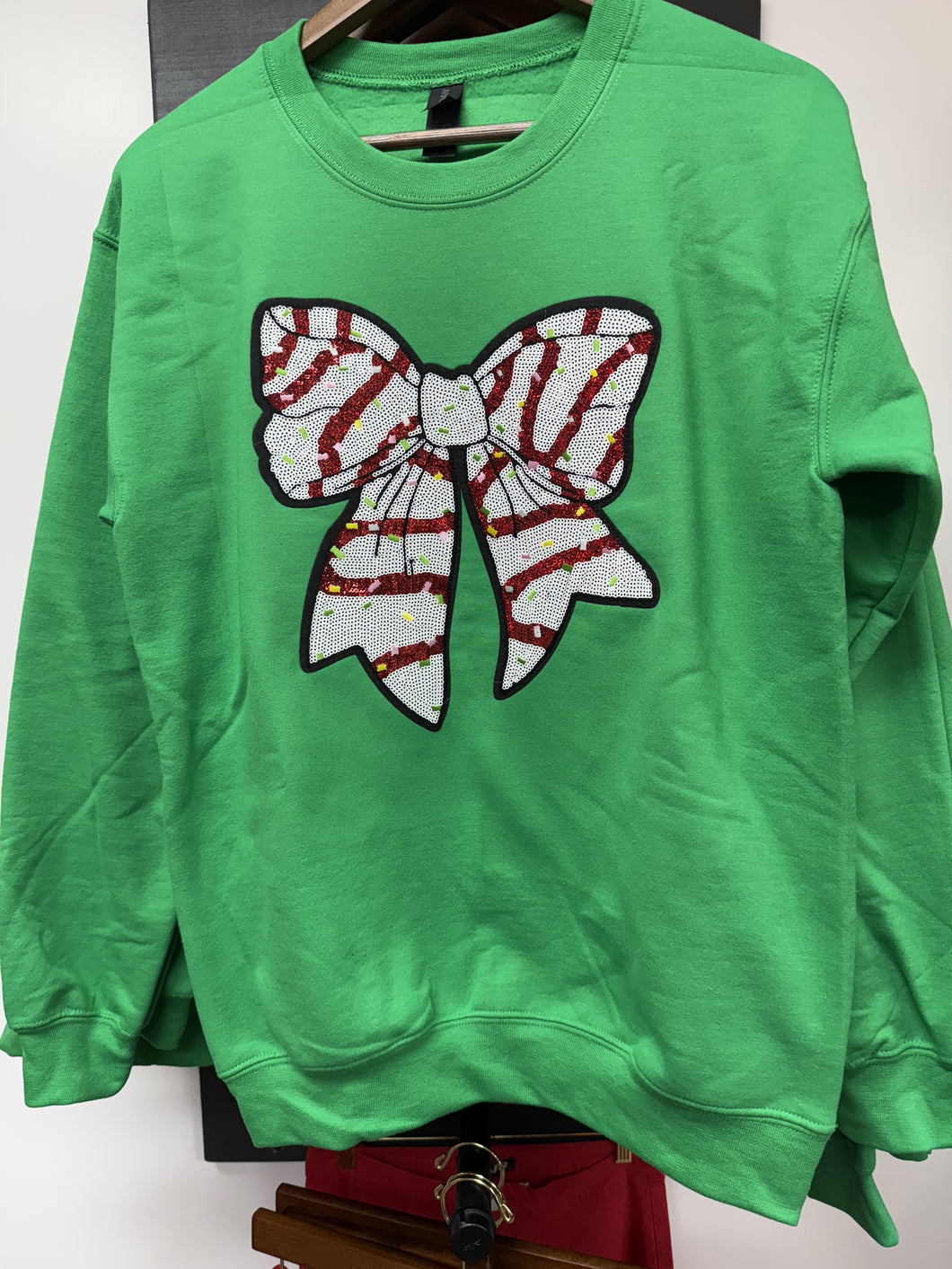 Christmas Bow Chenille Sequin Sweatshirt