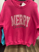 Load image into Gallery viewer, Glitter Merry Christmas Graphic Sweatshirt
