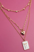 BOW CHARM LAYERED NECKLACE