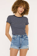 HIGH RISE CUFF SHORTS-KC2555M