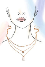 Load image into Gallery viewer, SQUARE BOW EPOXY CHARM LAYERED NECKLACE | 80N91936
