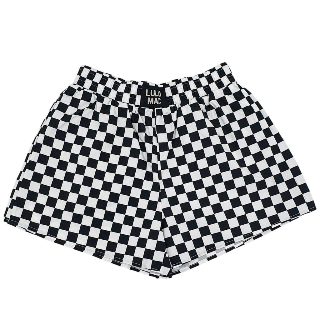 BLACK WHITE CHECK BOXER SHORT