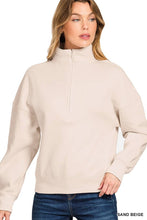 Load image into Gallery viewer, Fleece High Neck Half Zip Sweatshirts
